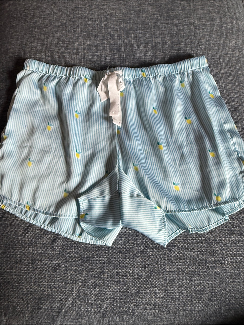 LOFT Blue and White Striped Sleep Shorts